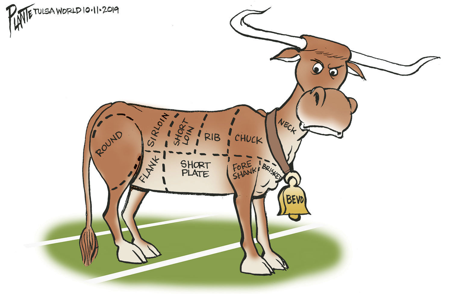Bruce Plante Cartoon: Bevo, it's what's for supper